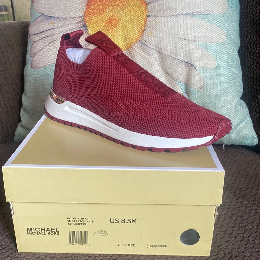 Michael Kors Burgundy Slip-On Shoes